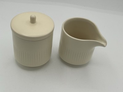 Citrine Everyday Collection by Magenta Ribbed Ceramic Creamer & Sugar Jar Set BN