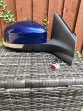 Ford Mondeo MK4 DRIVER SIDE RIGHT POWER FOLD WING MIRROR BLIS BLUE *50