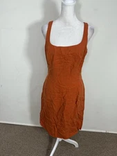 Bakta Paris Orange Color Sleeveless Dress Size s made in France