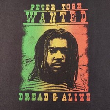 Peter Tosh Wanted Dread  Alive Shirt Mens Large 2007 Reggae Band Jamaican Rasta