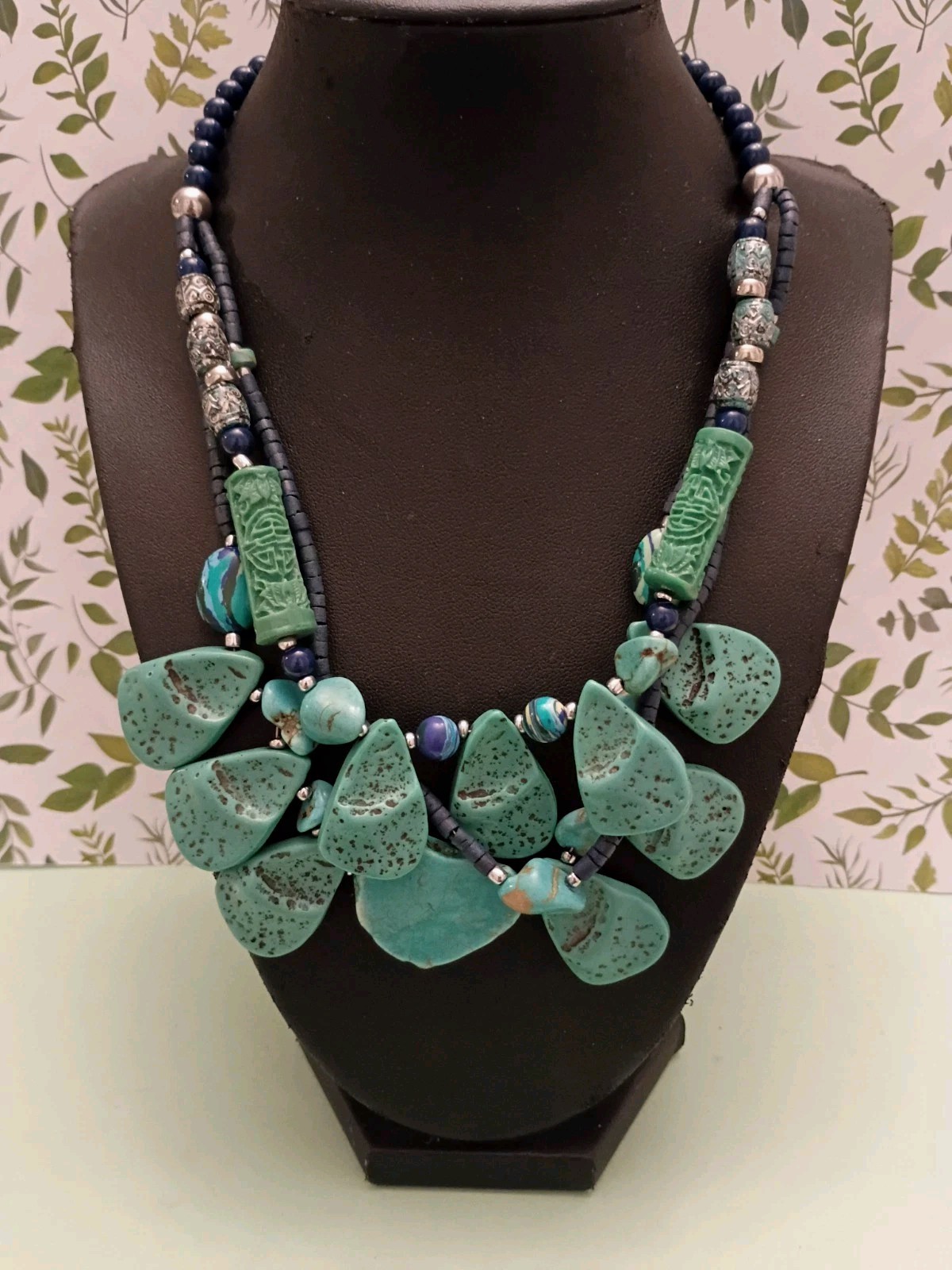 Chico's Multi Strand Necklace Turquoise Colored Stone