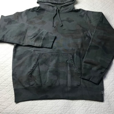 Supreme Overdyed Hooded Sweatshirt Men's SZ M Black Painted Camo
