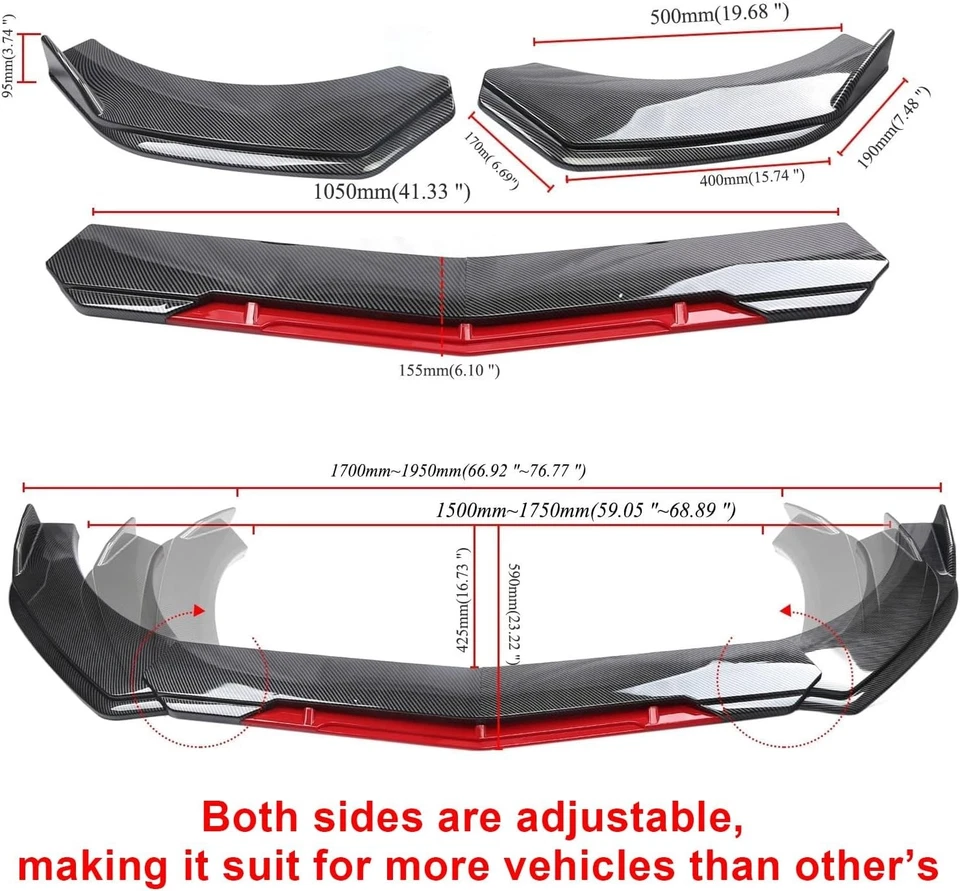 For Mazda MX-5 Miata 2006-2022 Front Bumper Rear Lip Spoiler Splitters Body Kit Foto 2 de 4