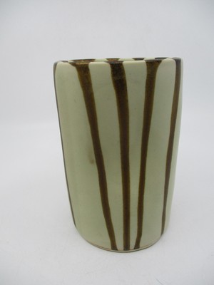 ALEX MARSHALL STUDIOS BROWN STRIPE TUMBLER - 5 3/8''   0709I