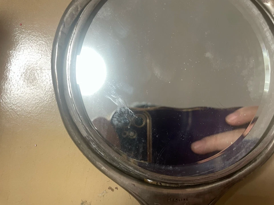 Antiguo juego de tocador de plata de ley Art Nouveau Pansy Foto 4 de 4