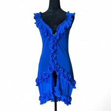 Royal Blue Ruffle Mesh Dress S–L Fairycore Maximalist