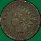 1875 Indian Head Cent Very Fine VF Coin, Corrosion #41152