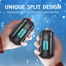 Hand Warmers Rechargeable 2-Pack, 6000mAh Electric Hand Warmer, 3 Heat Settings