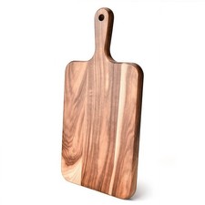 Acacia Wood Cutting Board with Handle - 14 x 7in, Wooden Chopping Board