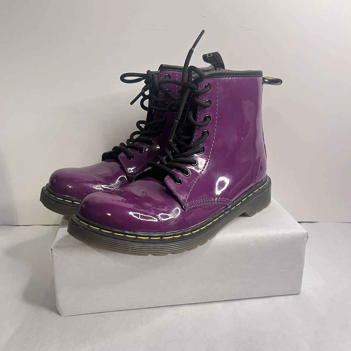 Bottes Dr. Martens Pour Fille - Pointure 36 (UK 3), Violet, Cuir, Occasion