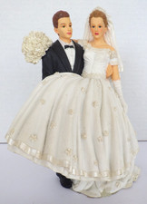 Wedding Cake Topper Bride Groom Figurine 7" High Heavy Resin Weighs 2 lbs.