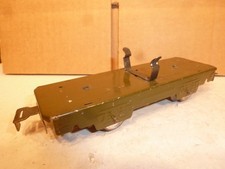 Marx Prewar O-Gauge Train 4-Wheel Olive Drab Army Truck Flatcar