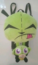 Invader Zim Plush Backpack Bag Green Monkey GIR Tongue 15" Nickelodeon pin