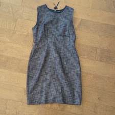 Elie Tahari Sleeveless Tweed Sheath Dress Gray Womens Size 10