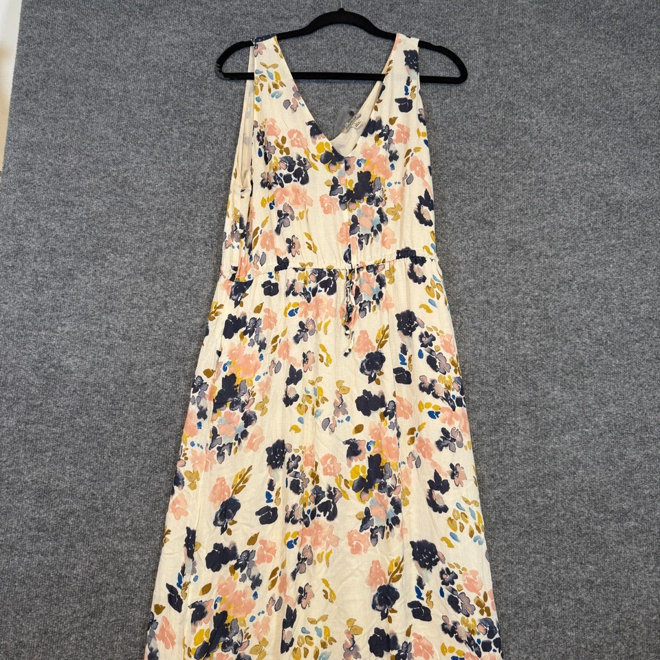 Lucky Brand Dress Womens Large Floral Maxi Sleeveless Pockets Cinch Waist Boho - Image 4 of 4