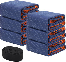 6 Pack Moving Packing Blankets- 72X80 in (26.4Lb/Dz) Heavy Duty Moving Pads for 