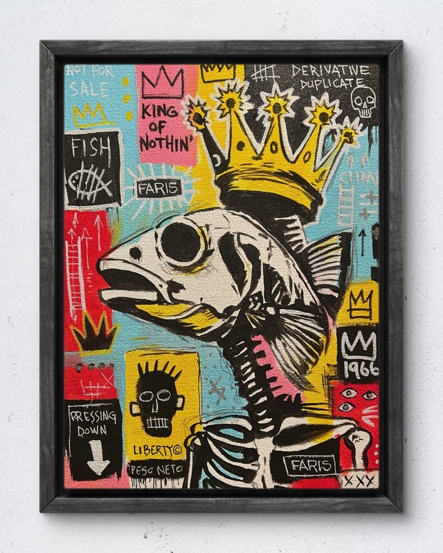Faris Art-King of Nuthin-11x14  Neo Expressionism Original Artwork on Canvas