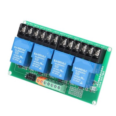 4CH 30A Opto Isolated Relay Module 5V 12V 24V High Low Trigger For