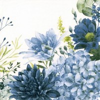 20 Servietten Orla Crisantemos Blue Chrisanthemen Blumen Garten Natur 33X33Cm