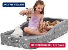 Toddler Travel Bed, Foldable Portable Toddler Floor Mat for 3-6, Gray