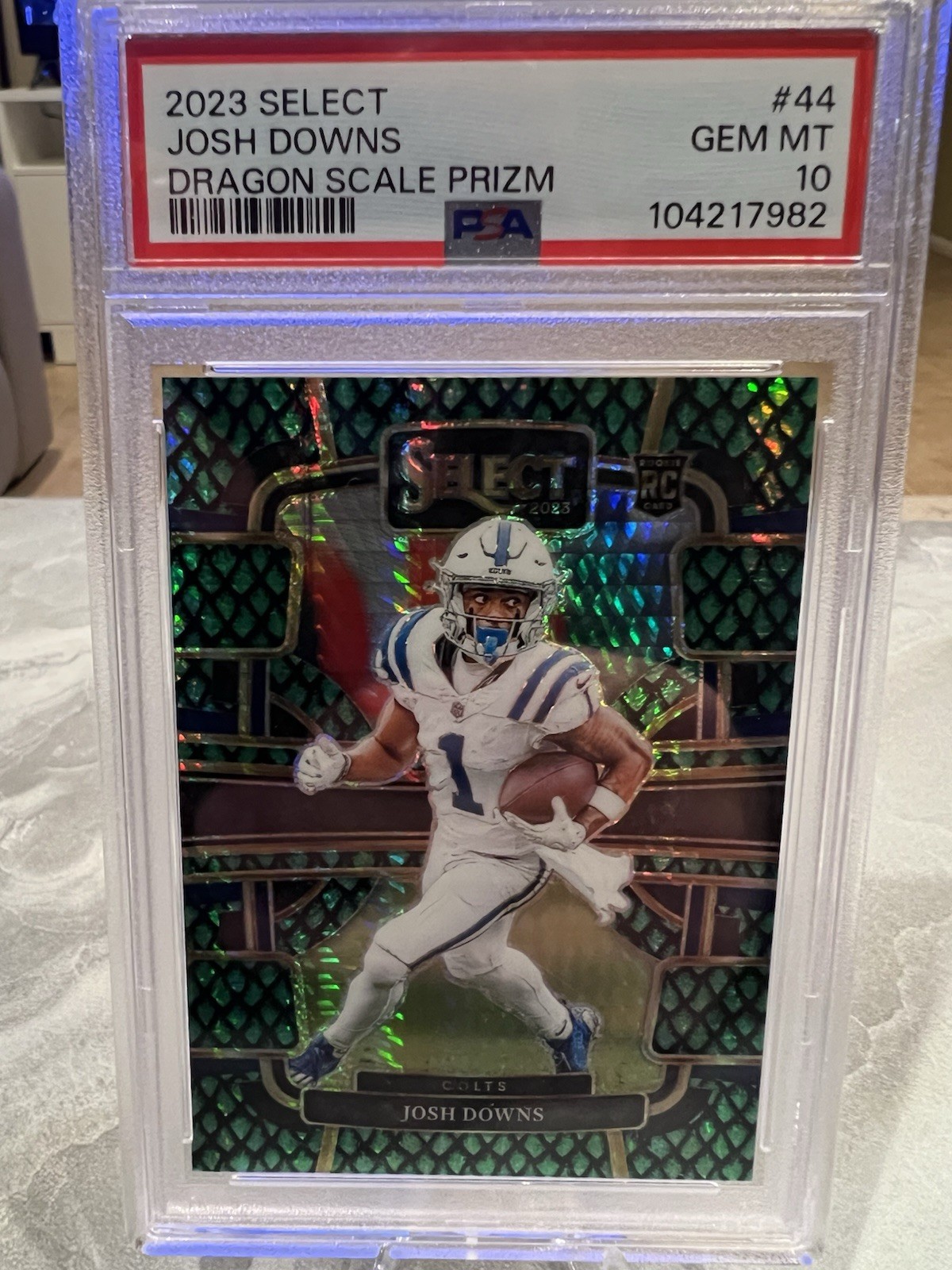 2023 Panini Select - Concourse Josh Downs #44 Dragon Scale Prizm /70 (RC)