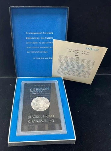 1884 CC $1 Morgan Silver Dollar (Carson City Mint) Uncirculated with Box and COA