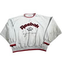 Vintage 90s Reebok Paint Embroidered Sweatshirt XL Spellout Embroidered Crewneck