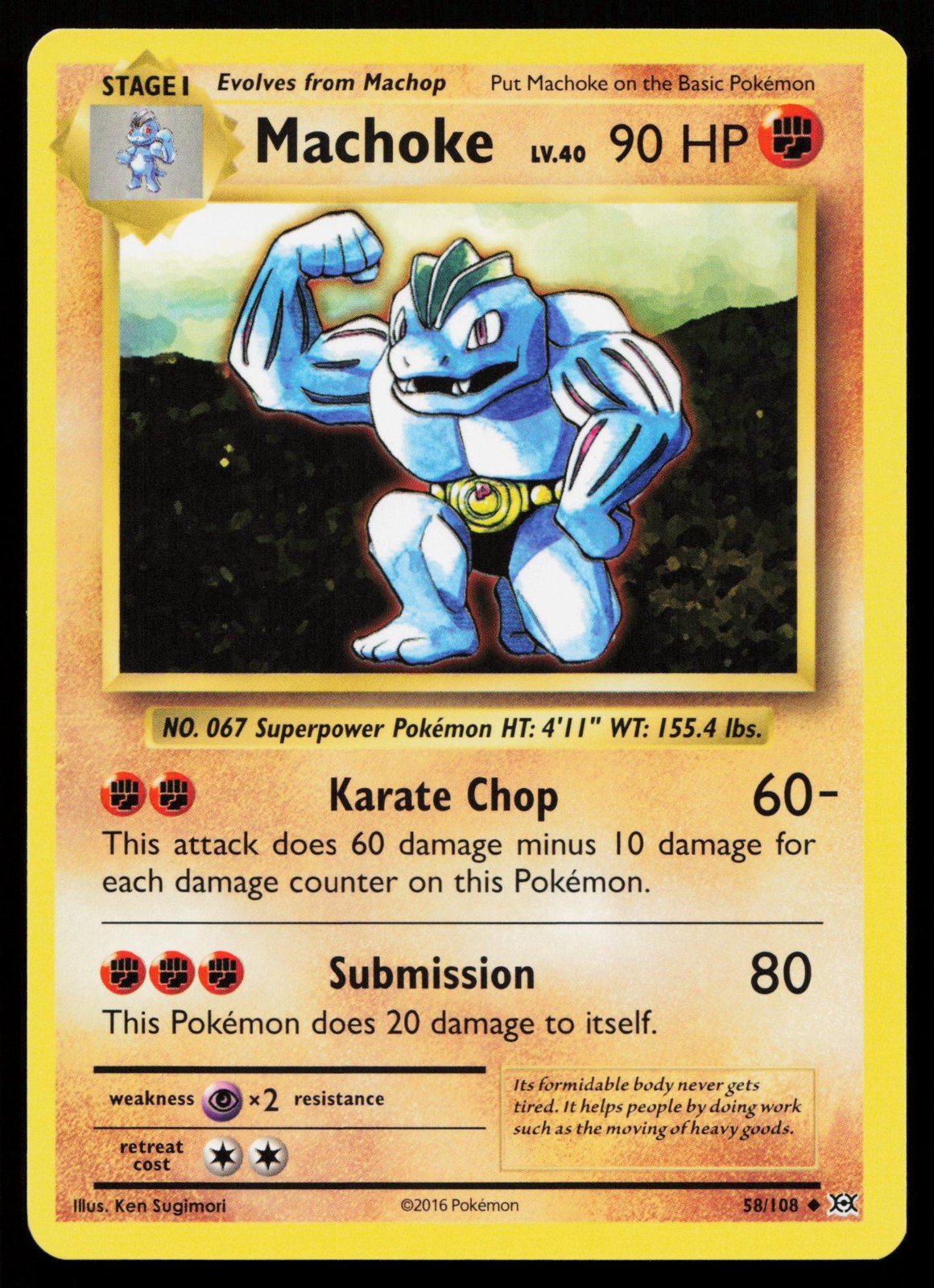 Machoke 58/108 Evolutions Pokemon Near Mint