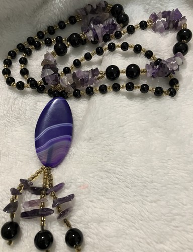 amethyst, Onyx, & Agate Pendant