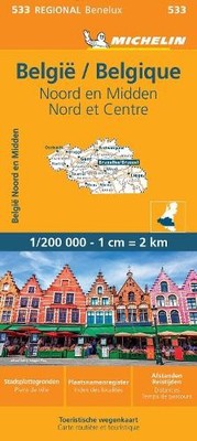 Belgium North & Central - Michelin Regional Map 533 by  Michelin - 9782067183445