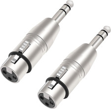 XLR Female to 1/4" TRS Adapter, 2-Pack, Balanced 6.35Mm Male to XLR Female Conne