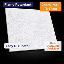 Polystyrene Ceiling Tiles Panels Cover Damaged Ceilings No Plaster