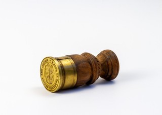 Late 18thC Wood Brass Polish ROPEMAKERS GUILD Desk Seal
