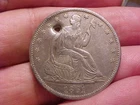 1861-S Seated Liberty Half Dollar; Extremely Fine details, HOLED
