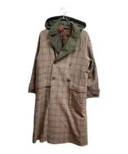 LANVIN en Bleu                    Glen Check Big Silhouette Long Coat beige LB-6