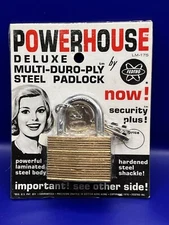 Vintage NOS 1970 Fedtro Powerhouse Steel Padlock Key.....Great graphics!