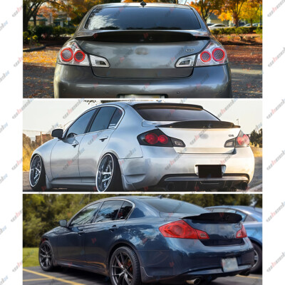 FOR 09-13 INFINITI G37 SEDAN GLOSS BLACK HIGHKICK DUCKBILL TRUNK