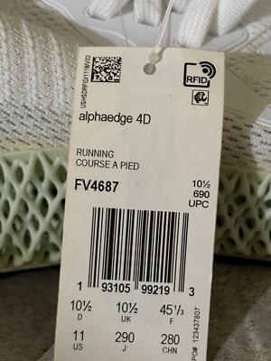 Size 11 - adidas AlphaEdge 4D Footwear White