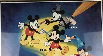 1986 RARE Disney Mickey Through The Years Poster 22”x28”/ No