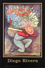 DIEGO RIVERA El Vendedora De Flores, 1995 Offset Lithograph Art Print 23.5x35.5