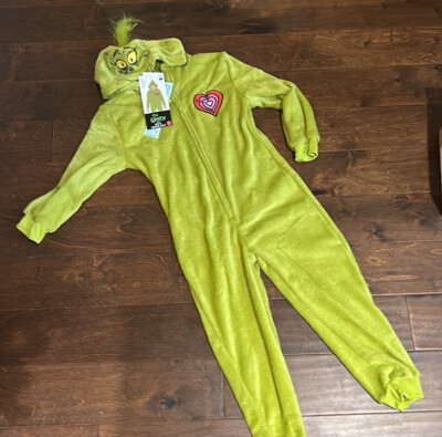 Grinch Kids Unisex sz union Suit Christmas New Green