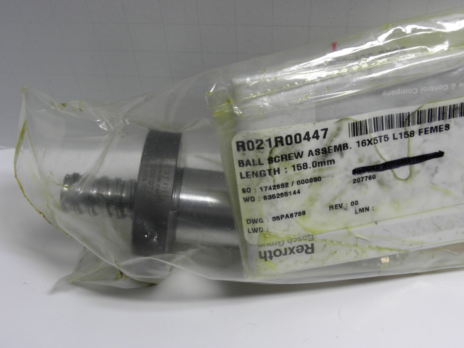 Bosch Rexroth Ball Screw R021R00447 16X5T5 L158 FEMES