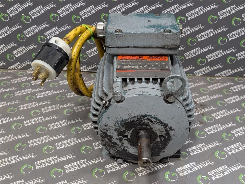 USED Reliance Electric P14G7701N-CK AC Motor 1/2 HP 1140 RPM FL143T Frame 460V - Image 2 of 4