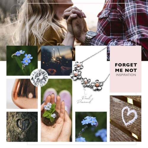 Hot Diamonds Silver Necklace DN140 - Forget Me Not Flowers - RRP £95.00 - Picture 4 of 5