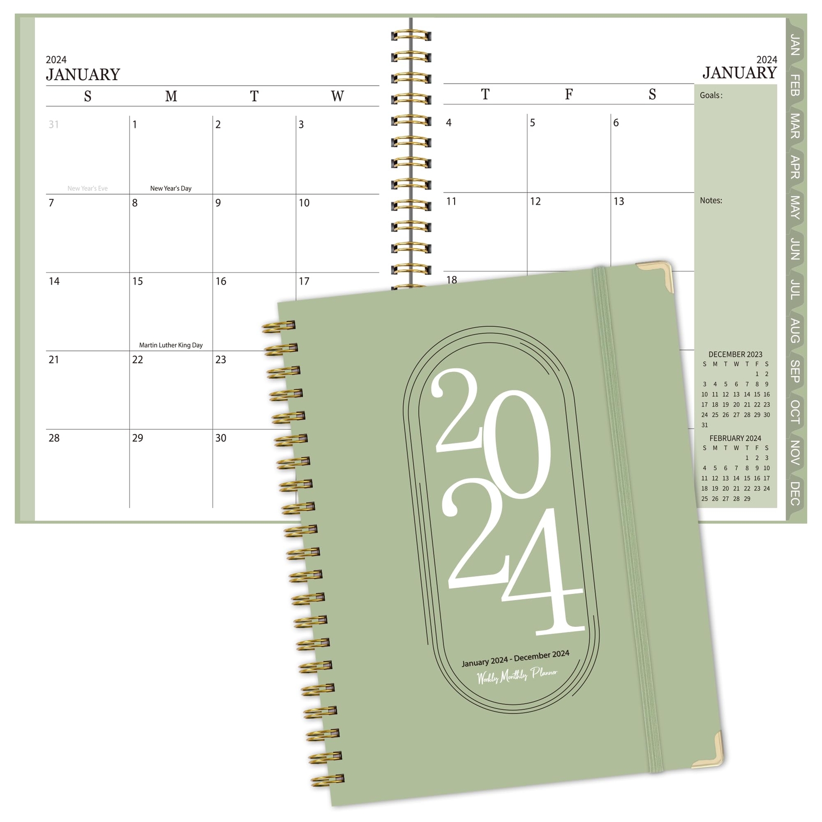 2024 Planner - Weekly and Monthly Planner 2024 January-DecemberSpiral Bound6....