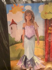 NWOT Magical Mermaid Costume Child Size 8 Dress Tiara Arm Bands Sequins Organza