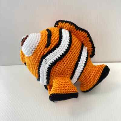 HÄKELANLEITUNG PAPIERKOPIE großer Plüsch Clown Fisch Amigurumi 50 cm 272