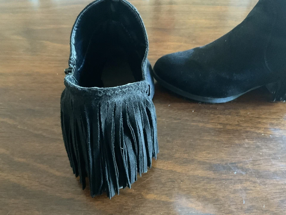 Botines Pierre Dumas de mujer con flecos de gamuza negros talla 8 Foto 4 de 4