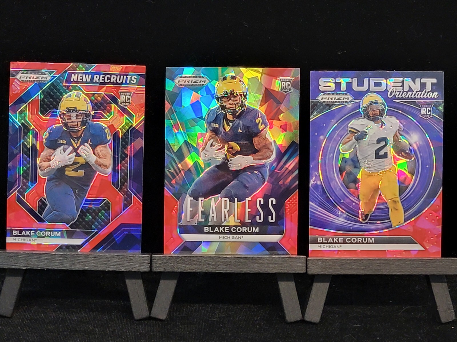 3) 2024 Prizm Draft Picks Fearless Red Ice #F-BC & #SO-BC & NR-BCM Blake Corum