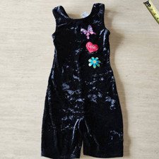 Jacques Moret black leotard gymnastics costume child 8-10 pre-owned